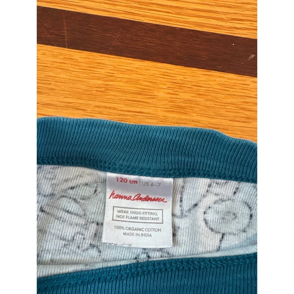 Hanna Andersson Boys Organic Cotton Car Truck Pajama Set Teal Blue 120 US 6-7